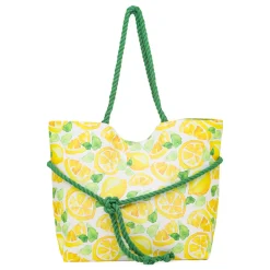 Borsa mare Donna con stampa limoni e manici in corda Camomilla Milano