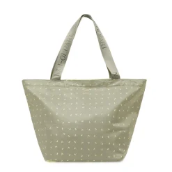 Borsa mare Donna khaki con stampa palme e spallacci logati Naj Oleari