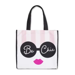 Borsa Mare in Tessuto Camomilla Milano Donna a Righe rosa e bianco