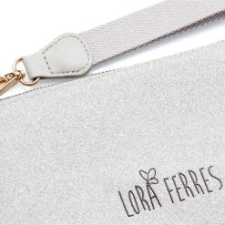 Borsa Pochette mare Argento da Donna con logo frontale Lora Ferres On The Beach