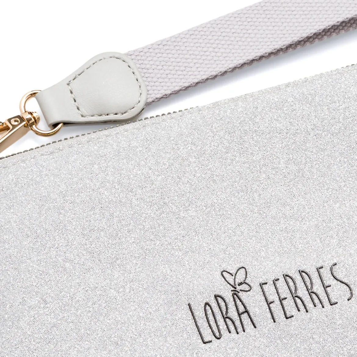 Borsa Pochette mare Argento da Donna con logo frontale Lora Ferres On The Beach