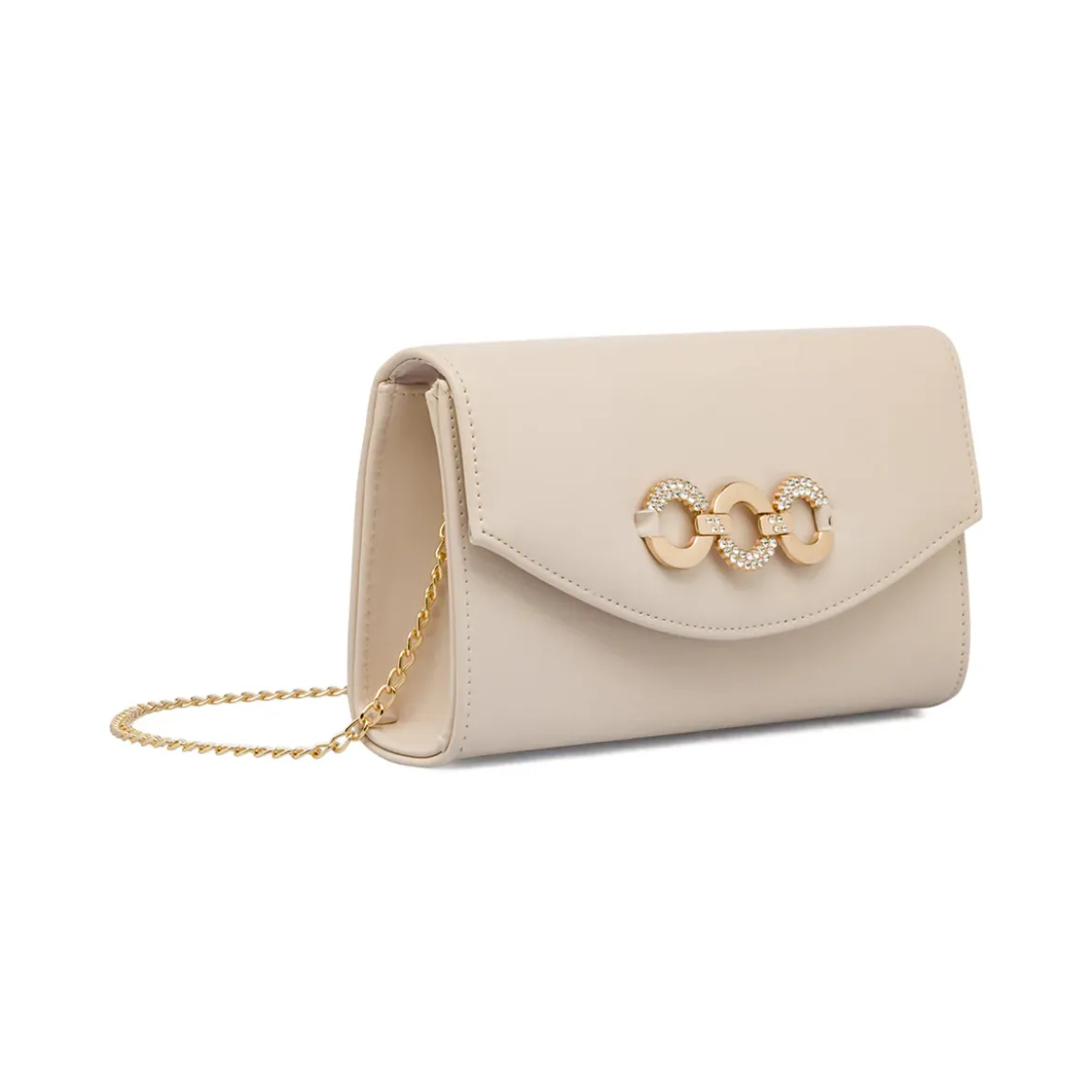 Borsa pochette rosa con dettaglio Gioiello Lora Ferres