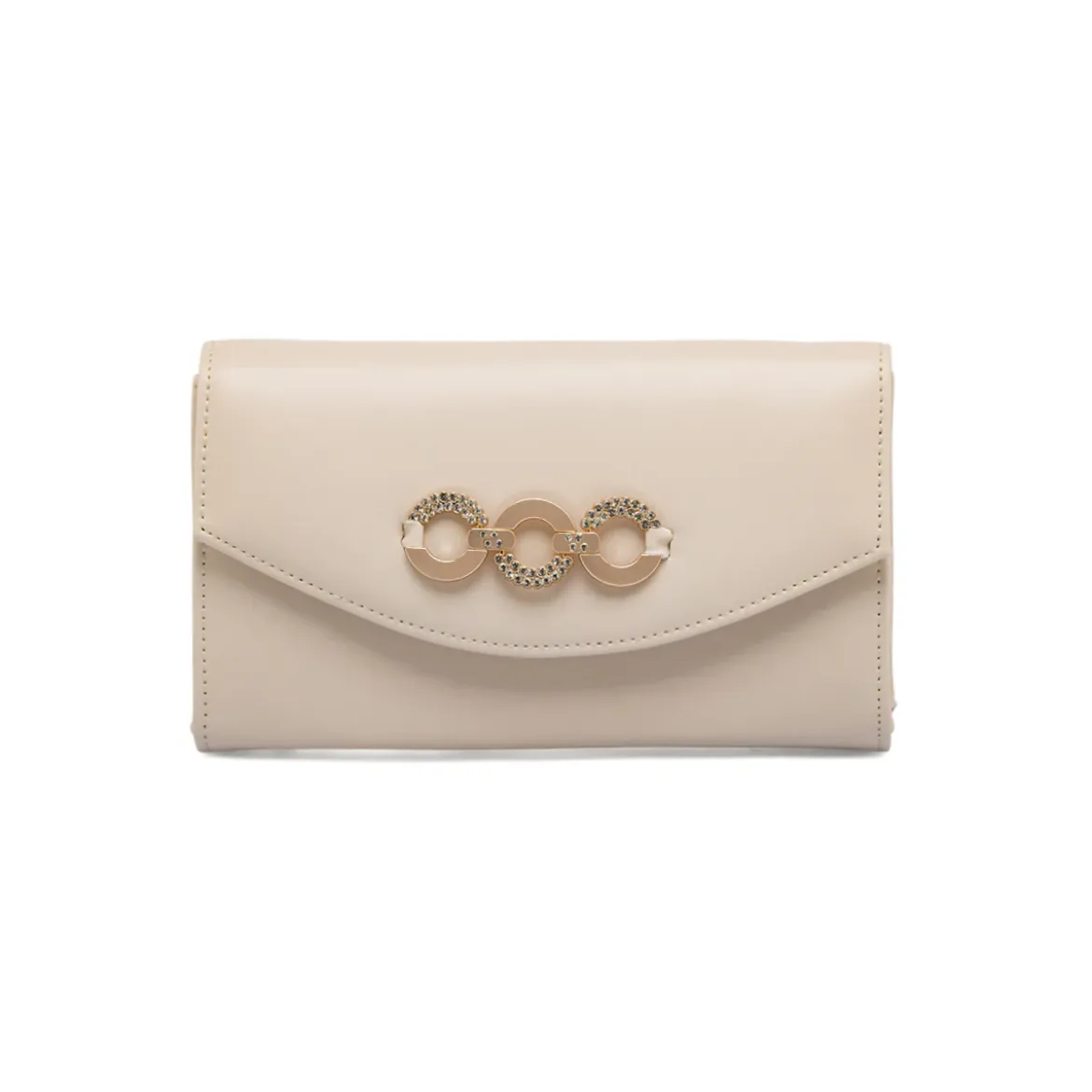 Borsa pochette rosa con dettaglio Gioiello Lora Ferres