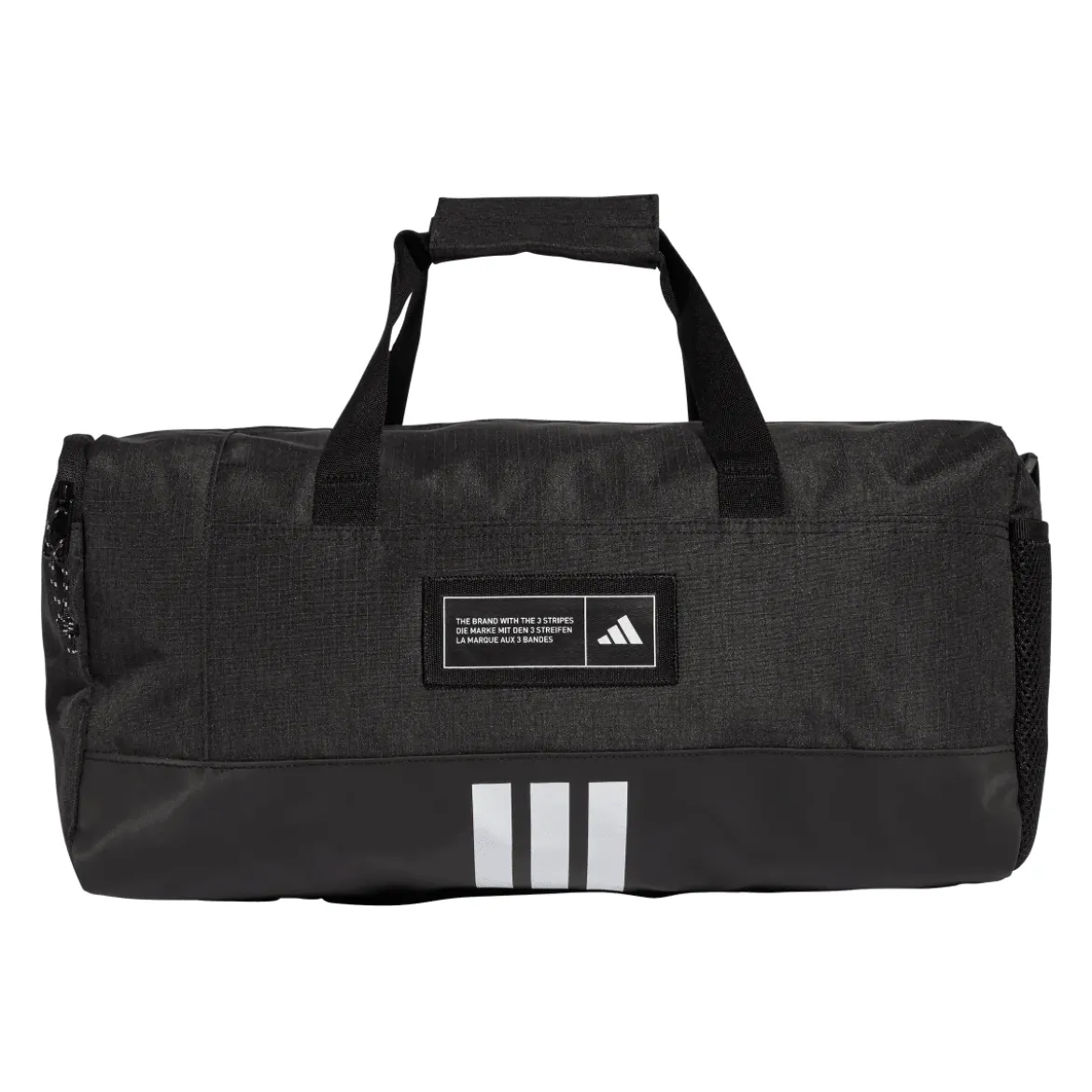 Borsa sportiva nera con etichetta logo frontale adidas