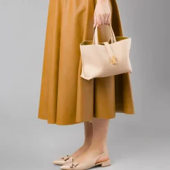 Borsa Tote Bag donna rosa Lora Ferres con tracolla e dettaglio dorato