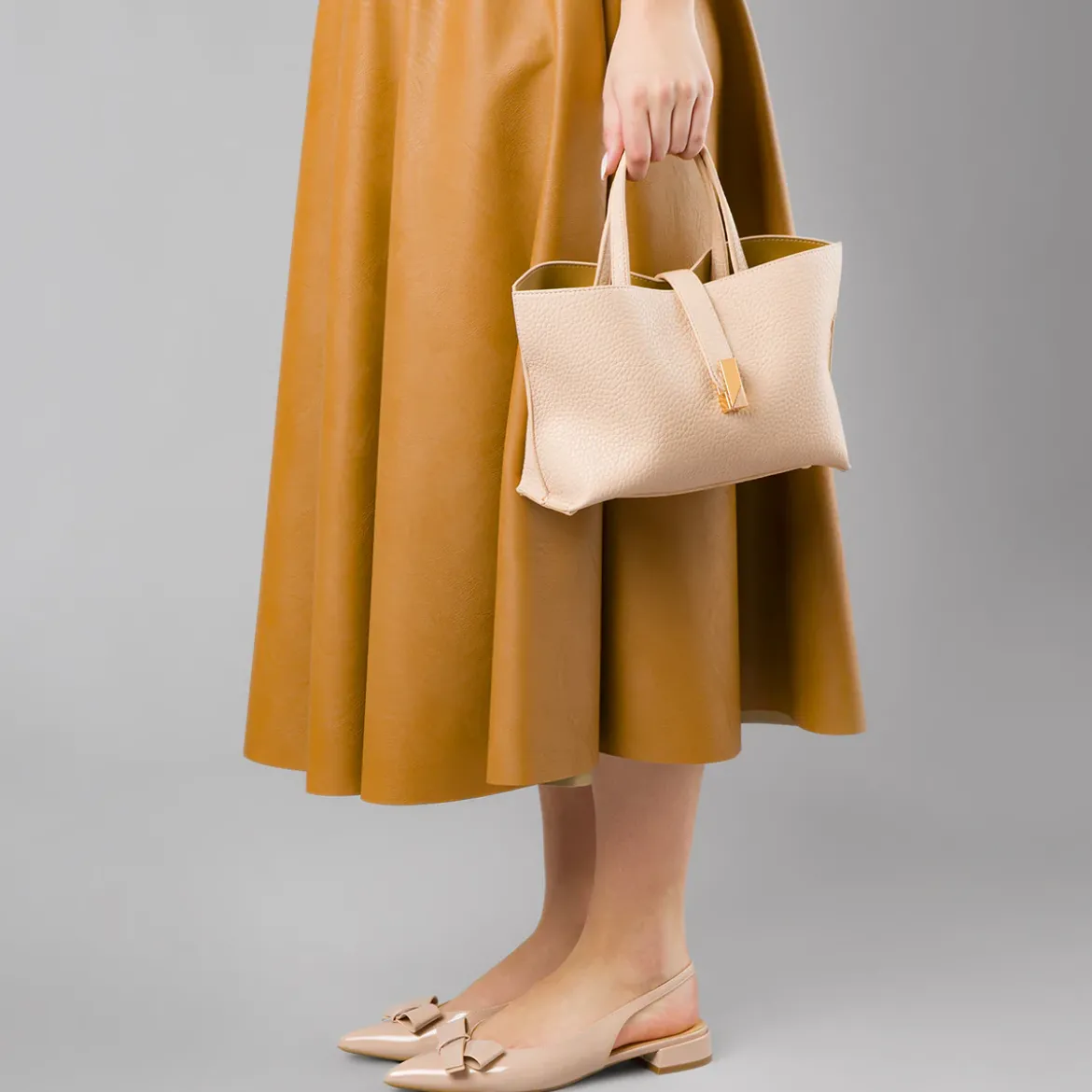 Borsa Tote Bag donna rosa Lora Ferres con tracolla e dettaglio dorato