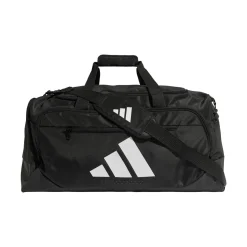 Borsone nero adidas con grande logo bianco per palestra o viaggi