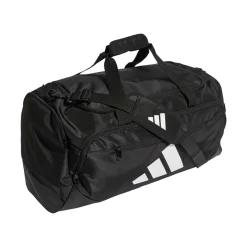 Borsone nero adidas con grande logo bianco per palestra o viaggi