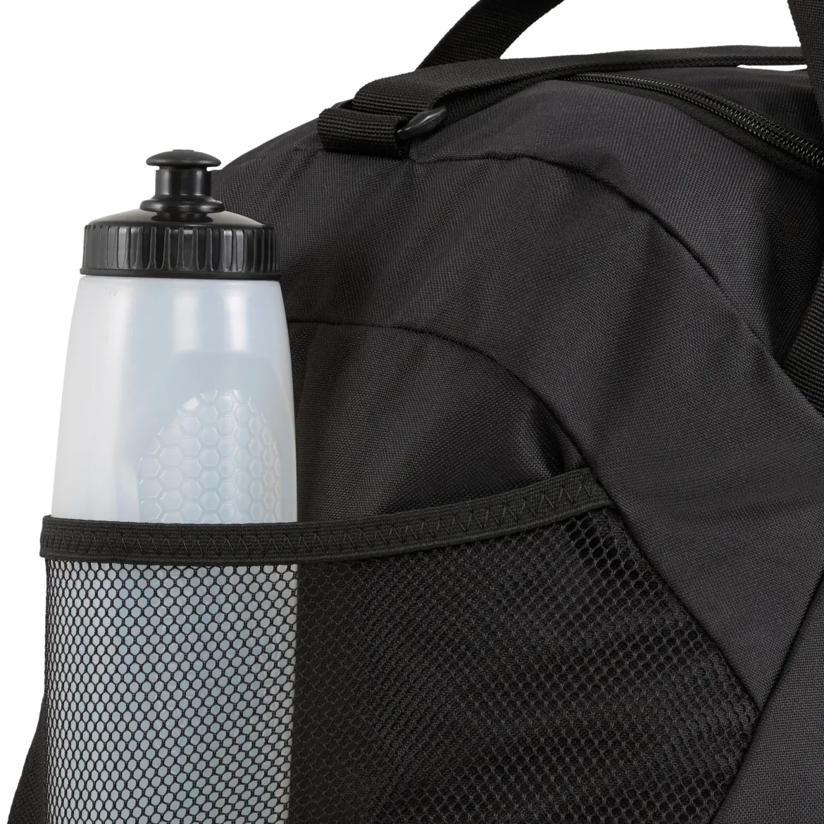 Borsone sportivo nero con tasche e tracolla con logo Puma Phase