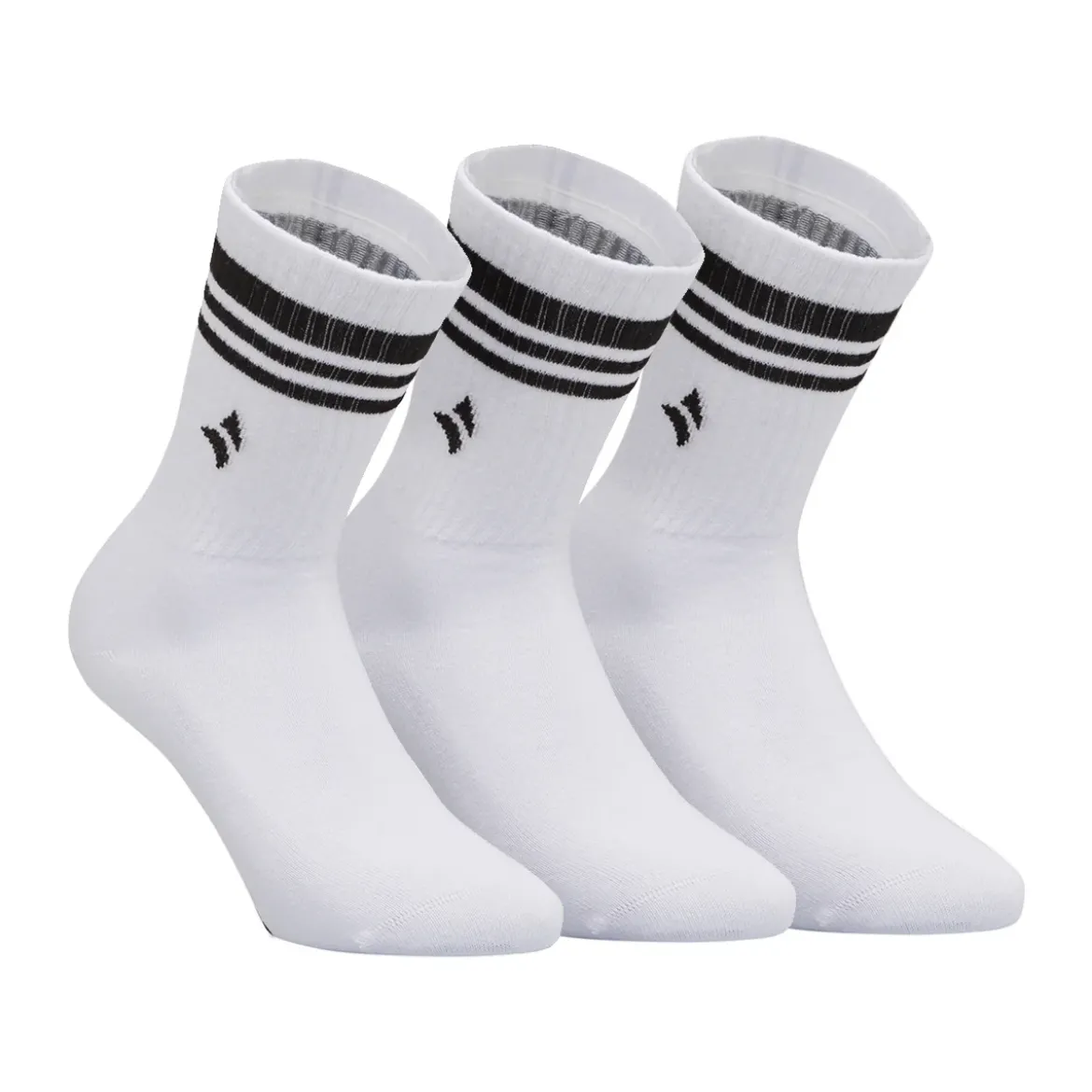 Calzini bianchi da Uomo sportivi con righe set da 3 Navigare