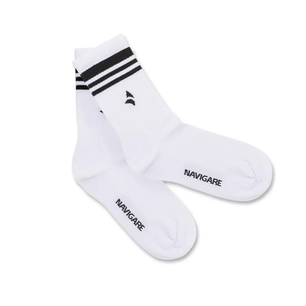 Calzini bianchi da Uomo sportivi con righe set da 3 Navigare