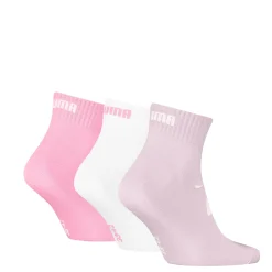 Calzini corti da Donna 3 paia rosa, bianco e lilla Puma