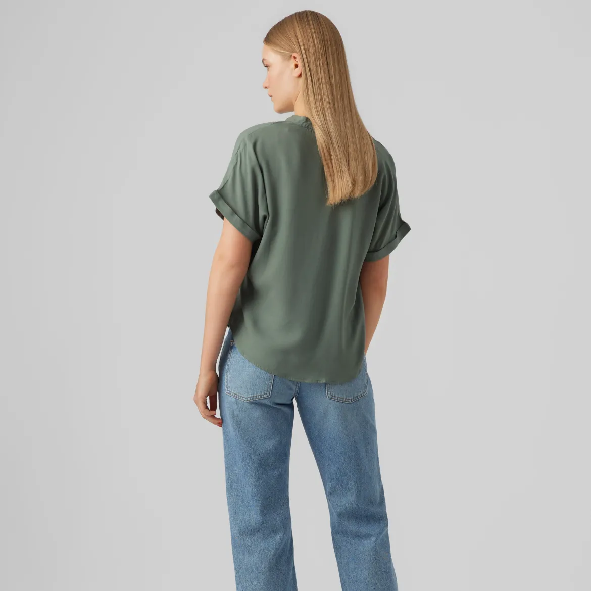 Camicetta verde militare da Donna con scollo a V Vero Moda