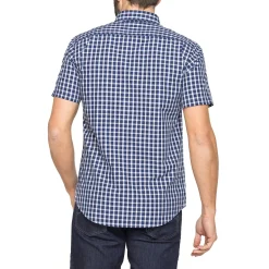 Camicia a maniche corte a quadretti blu e bianca da Uomo Carrera Jeans