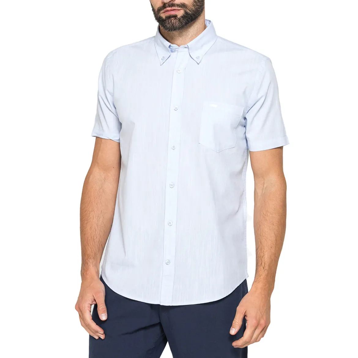Camicia casual azzurra da Uomo a maniche corte Carrera Jeans