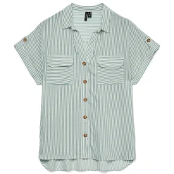 Camicia t-shirt da Donna a righe bianche e azzurre Vero Moda