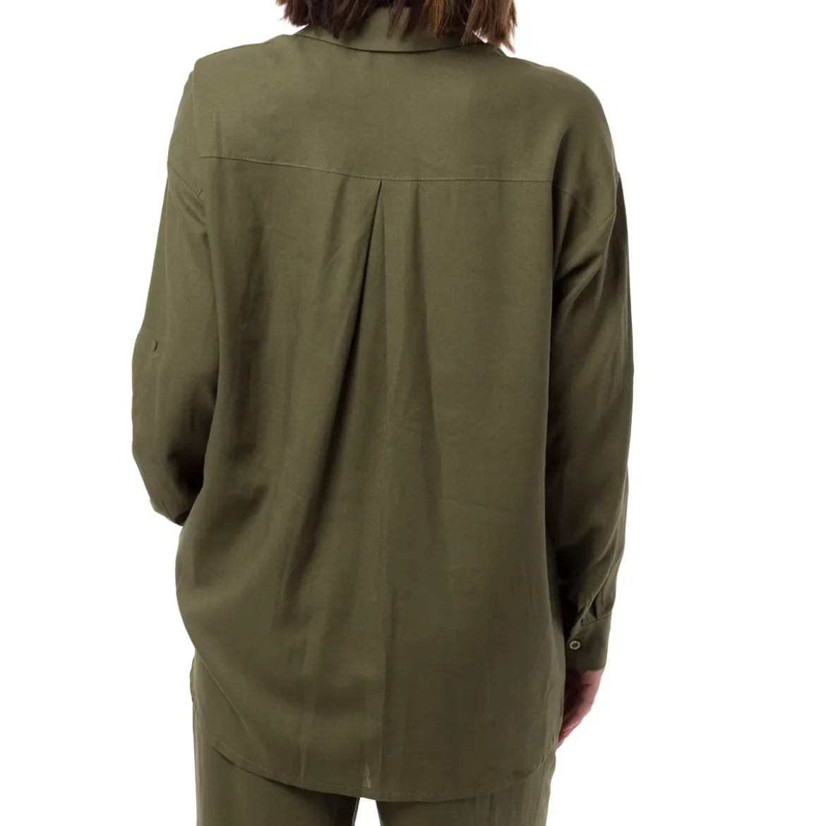 Camicia Verde da Donna in Misto Lino a Manica Lunga Swish Jeans
