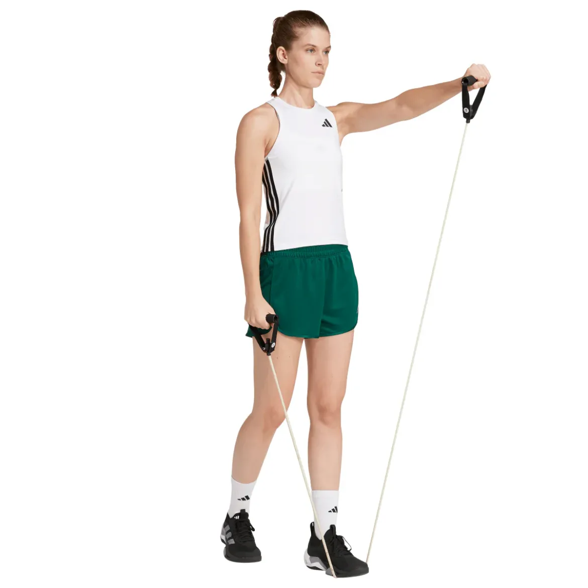 Canotta da allenamento donna bianca adidas Train Essentials 3-Stripes