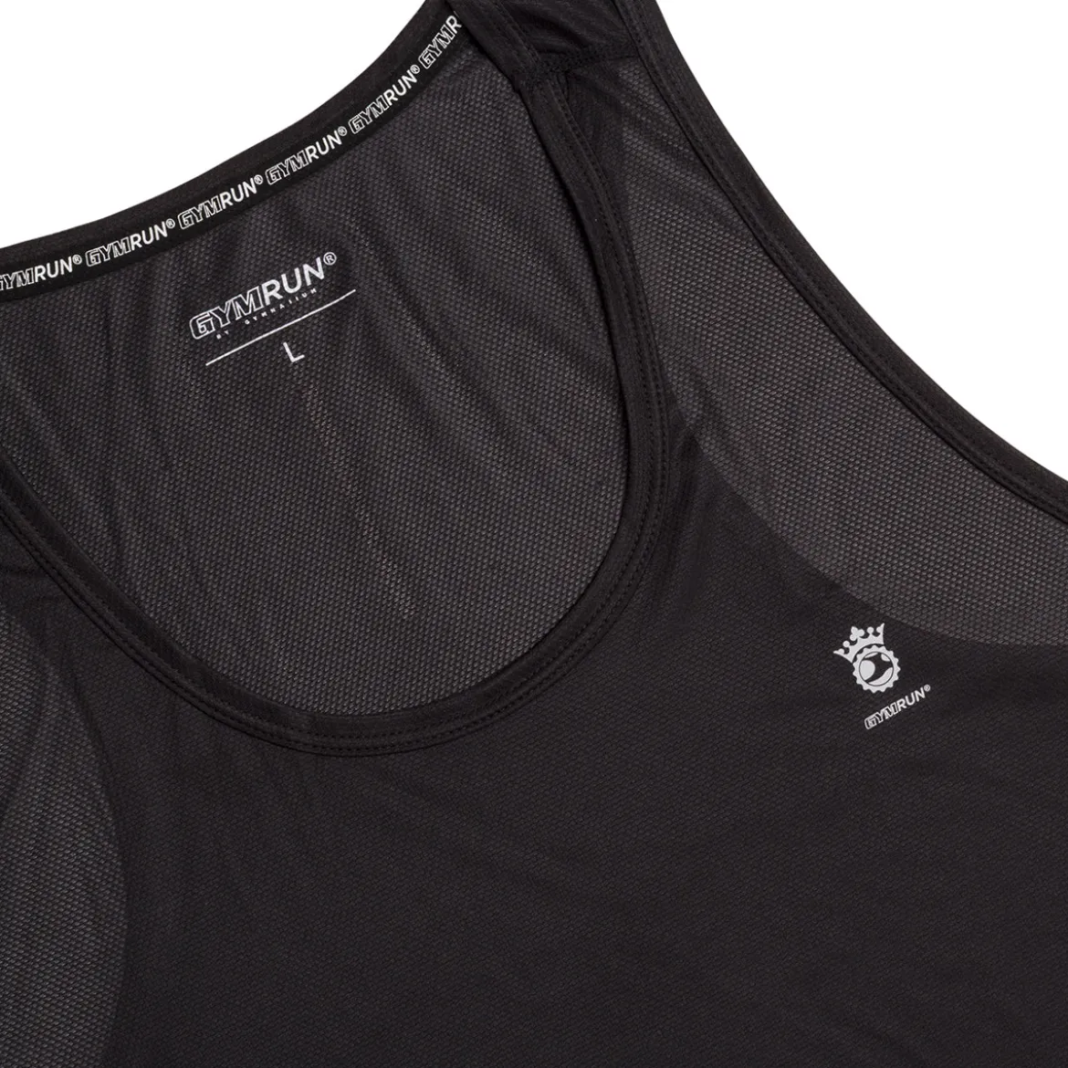 Canotta nera sportiva da uomo con logo GymRun