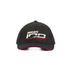 Cappellino Ducati 100 nero con visiera e dettaglio logo