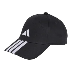 Cappellino nero regolabile con visiera e logo adidas
