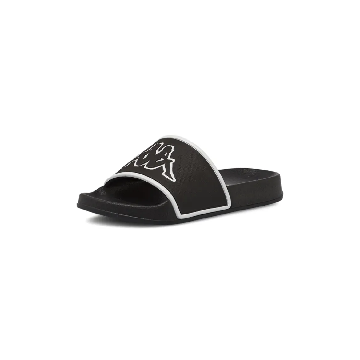 Ciabatte a fascia Bambino Nere con maxi logo bianco Kappa