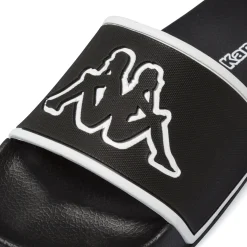 Ciabatte a fascia Bambino Nere con maxi logo bianco Kappa