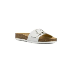 Ciabatte a fascia bianche da Donna con soletta in pelle Lumberjack