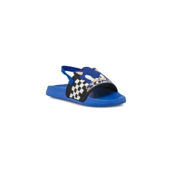 Ciabatte a fascia blu da Bambino con elastico e patch Sonic