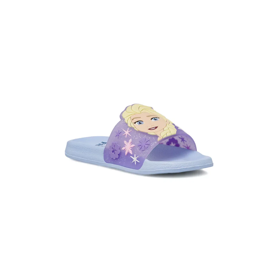 Ciabatte a fascia da Bambina azzurre con glitter e patch Elsa Frozen