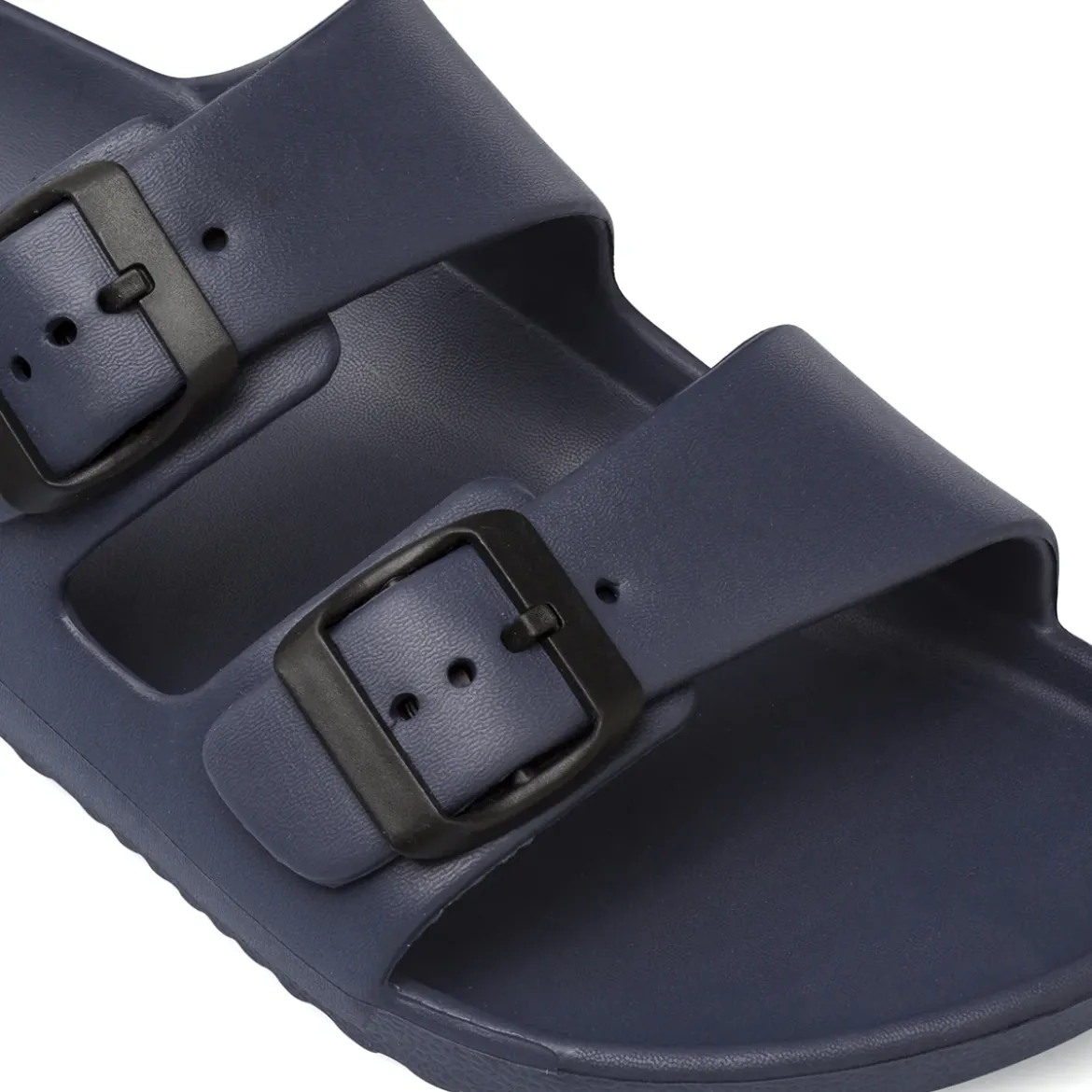 Ciabatte a fascia da Uomo blu con doppie fibbie nere De Fonseca