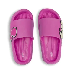 Ciabatte a fascia fucsia da Donna con cuori e scritta Kiss Griff