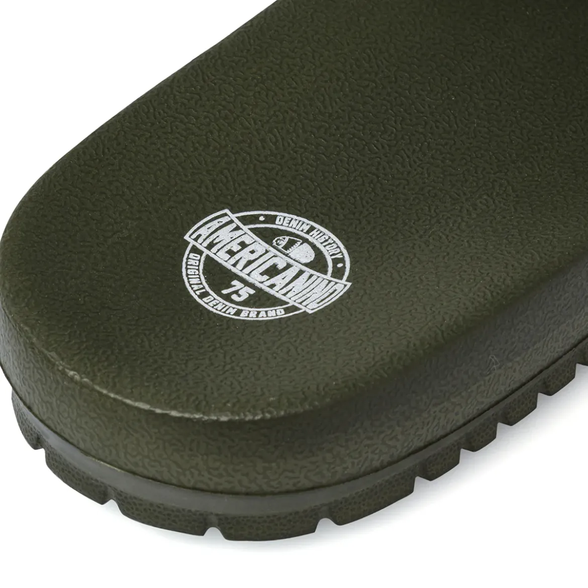 Ciabatte a fascia mare da Uomo verde militare con logo Americanino