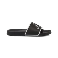 Ciabatte a fascia Ragazzo Nere con maxi logo bianco Kappa