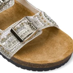 Ciabatte argento da Ragazza con strass perline Dieci Baci