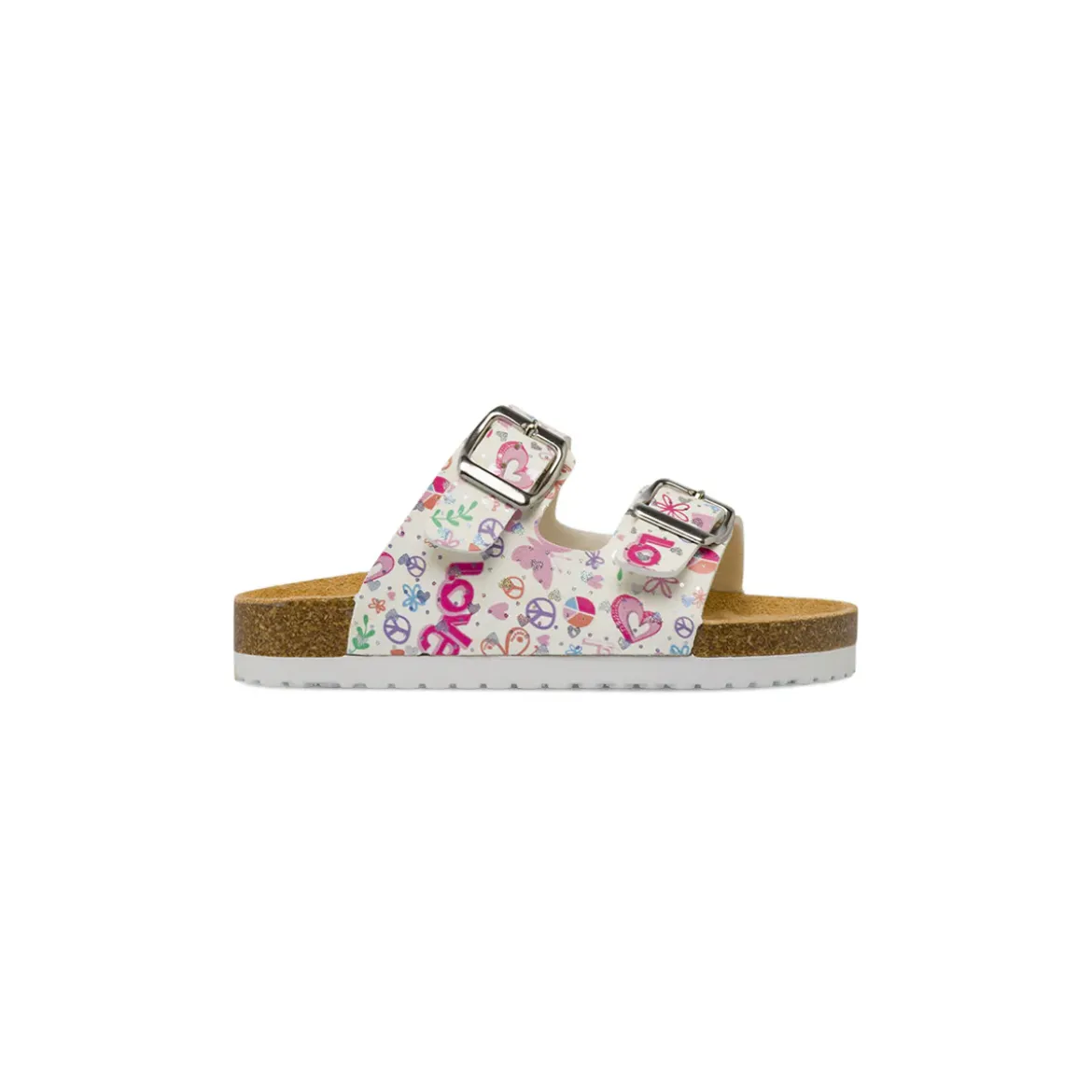 Ciabatte bianche da Bambina con stampe multicolor Le scarpe di Alice