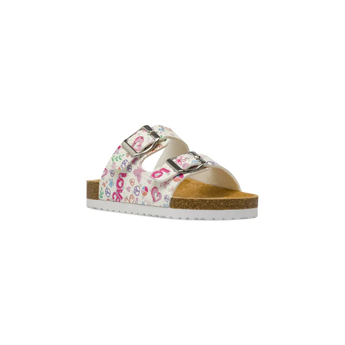 Ciabatte bianche da Bambina con stampe multicolor Le scarpe di Alice