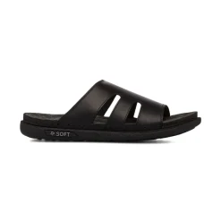 Ciabatte Casual Comfort Nere da Uomo in Pelle P Soft