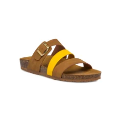 Ciabatte color Cuoio da Donna con dettaglio Giallo Italia Trend Grazia