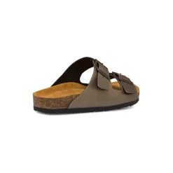 Ciabatte da donna bronzo con sottopiede in pelle e doppia fibbia Italia Trend Sabina