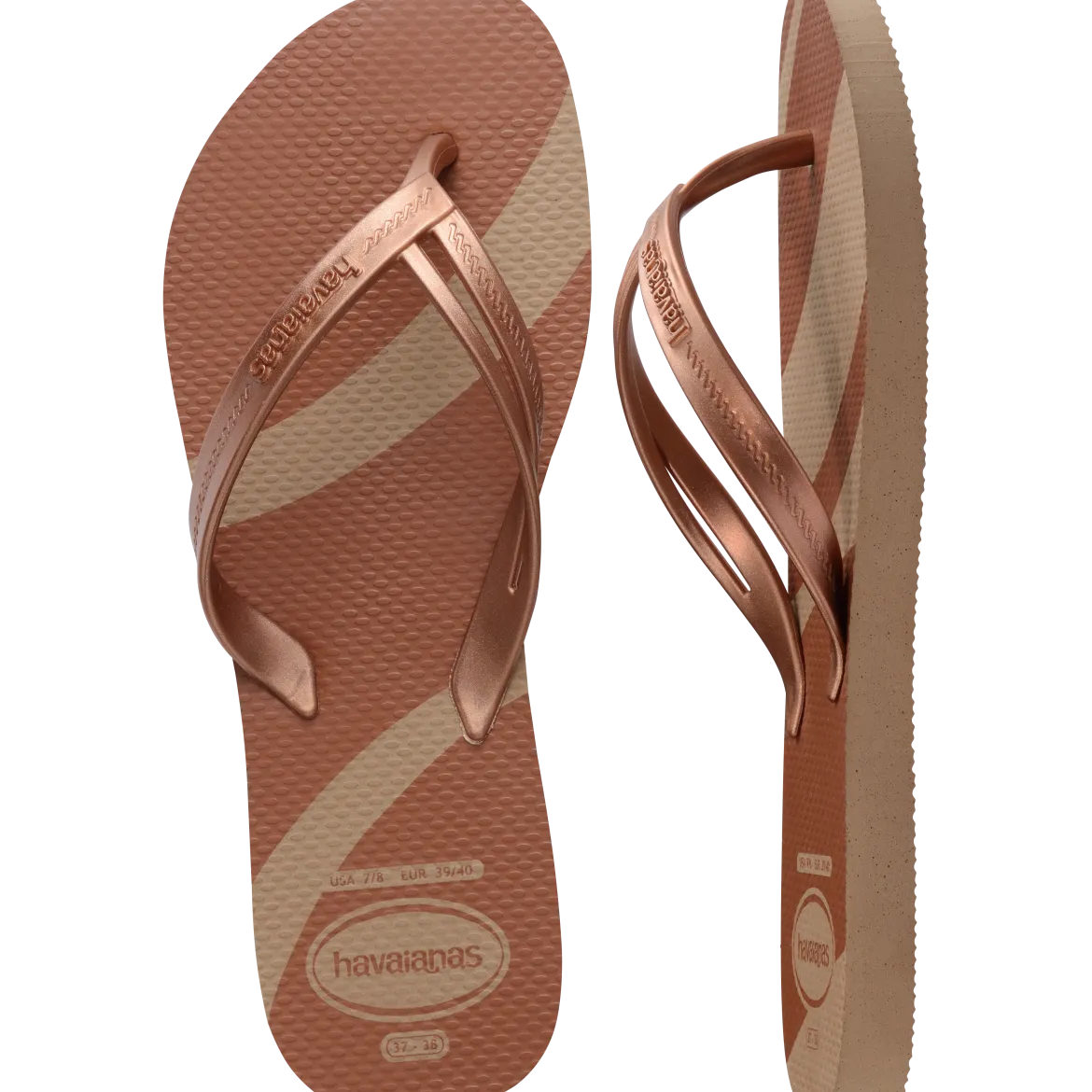 Ciabatte infradito da Donna marroni e oro Havaianas Elegance Print