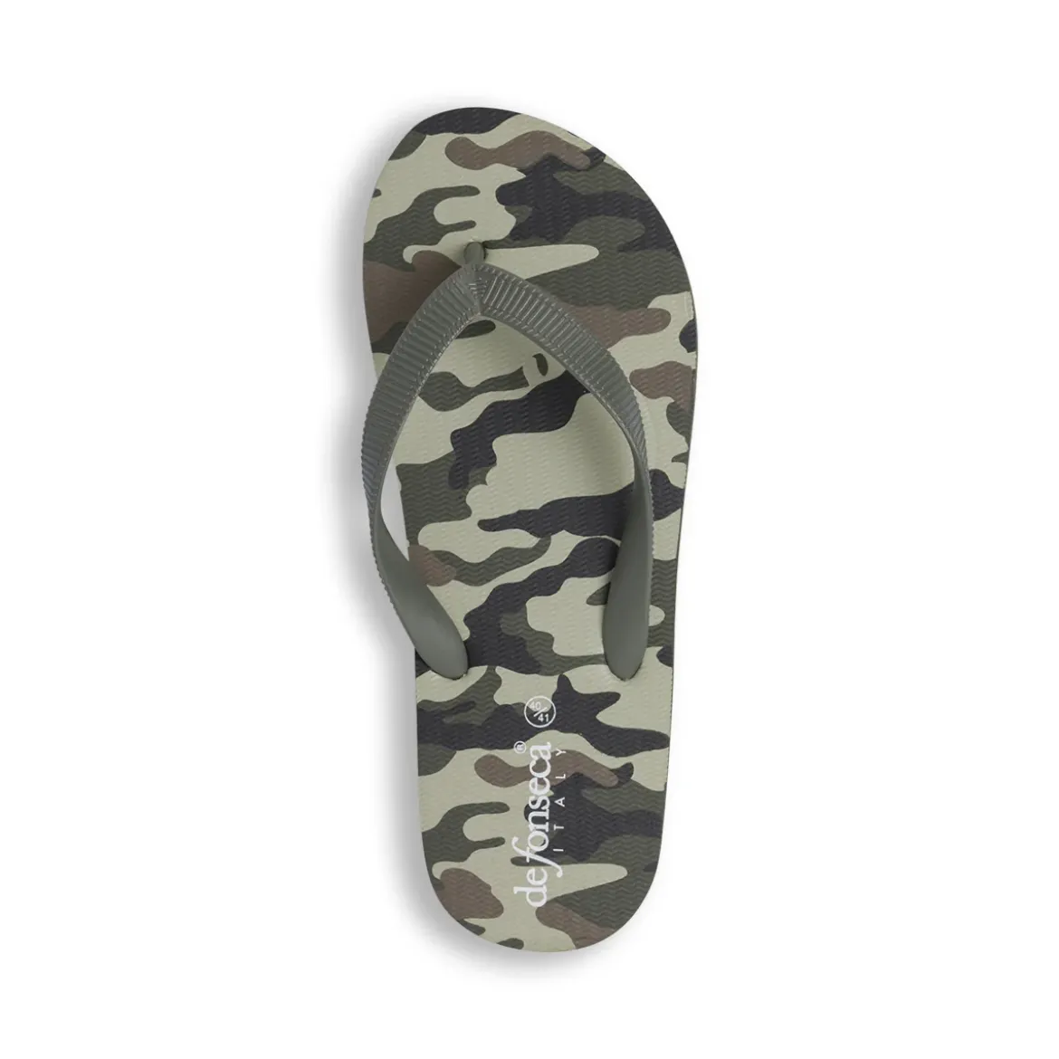 Ciabatte infradito da Uomo verdi con fantasia camouflage De Fonseca