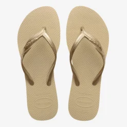 Ciabatte infradito oro e beige da Donna con logo Havaianas