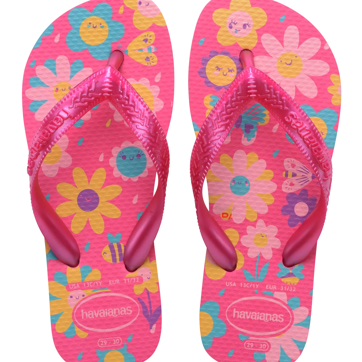 Ciabatte Infradito Rosa Bambina in gomma con stampa floreale Havaianas