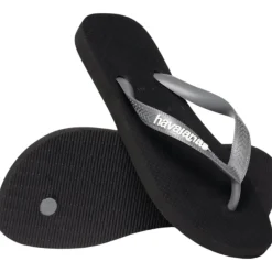 Ciabatte infradito Unisex Nere e grigie con suola in gomma Havaianas