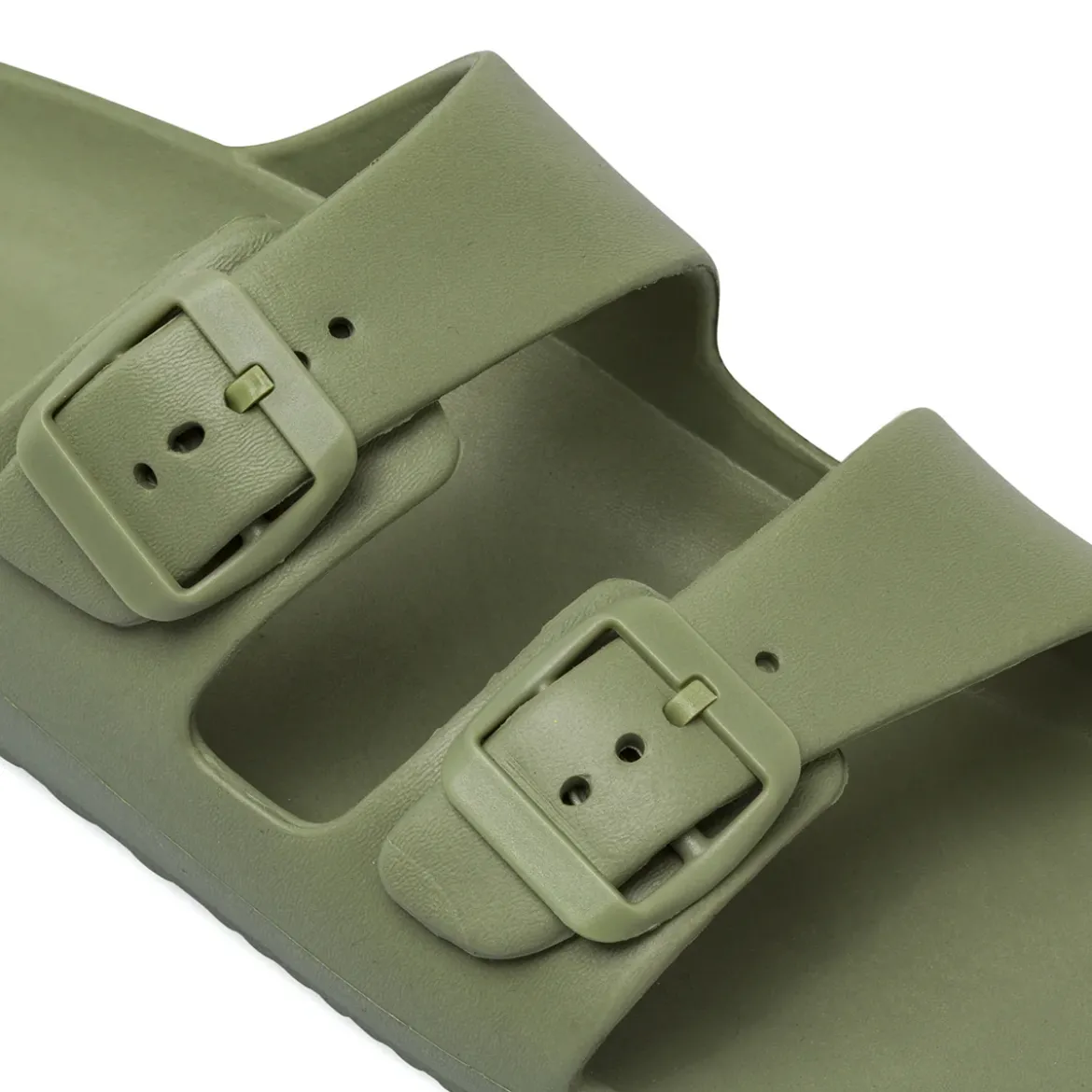 Ciabatte in gomma da Uomo verde militare con fibbie De Fonseca