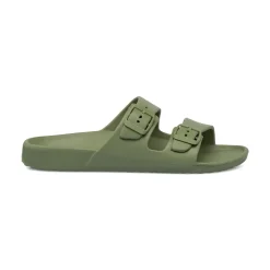 Ciabatte in gomma da Uomo verde militare con fibbie De Fonseca