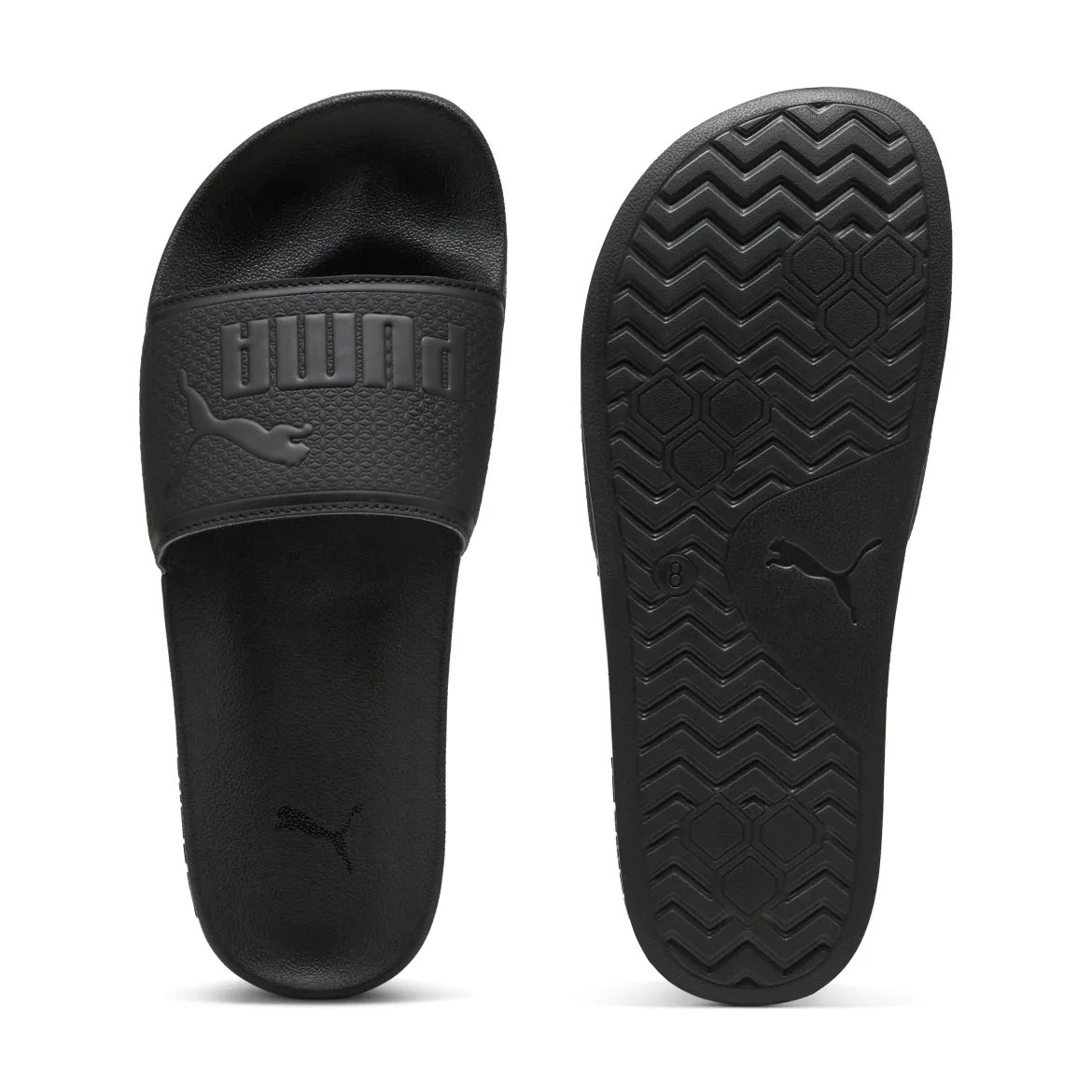 Ciabatte nere a fascia singola con logo frontale Puma LEADCAT 2.0