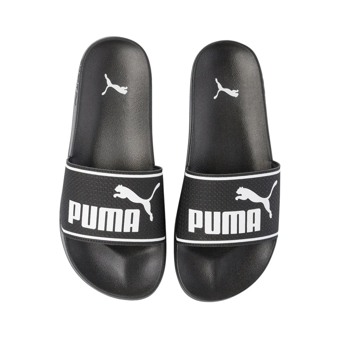 Ciabatte nere da uomo con logo a contrasto Puma Leadcat