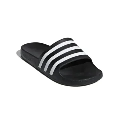 Ciabatte nere in gomma da uomo con logo a contrasto adidas Adilette Aqua